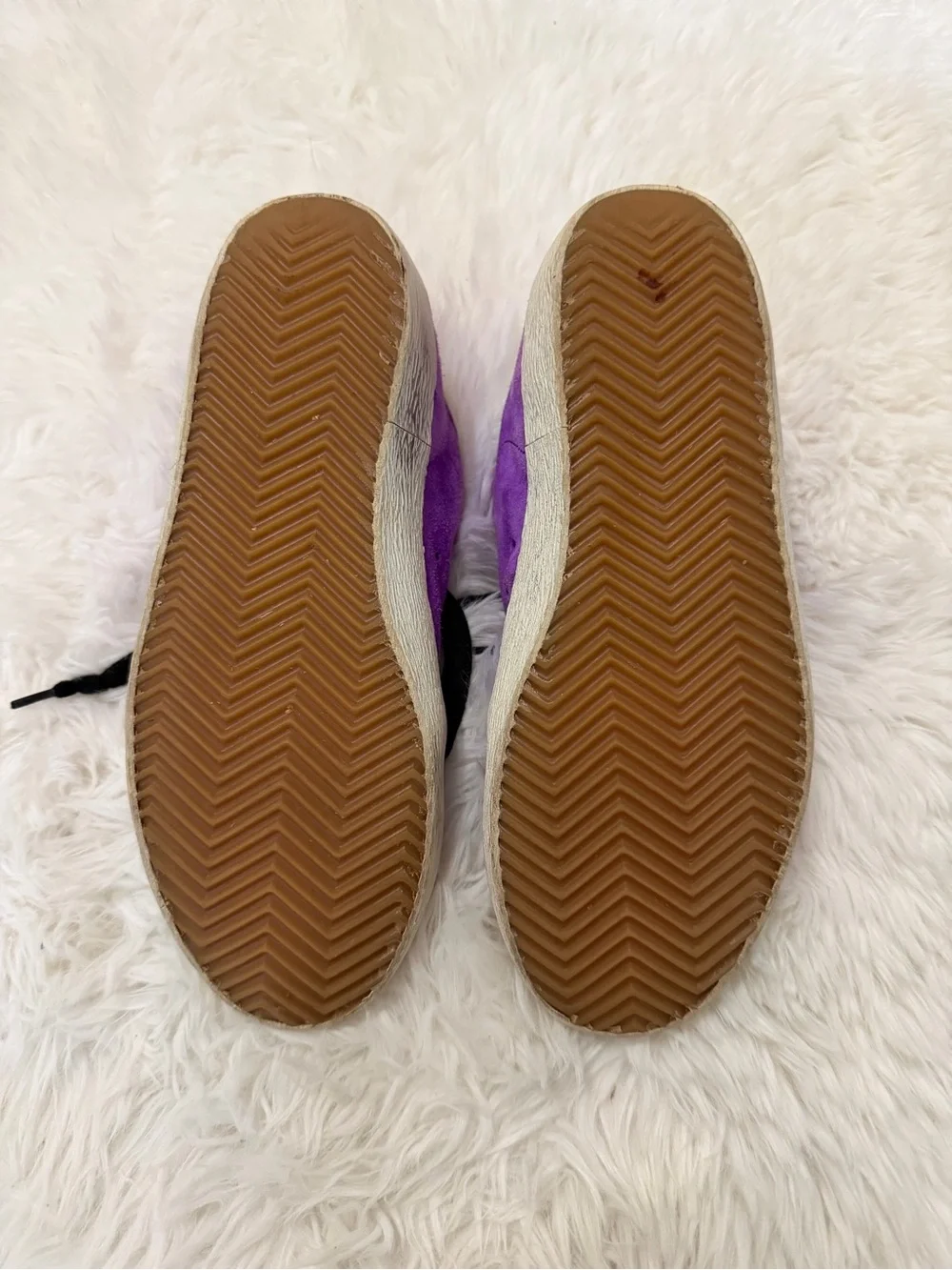 Golden Goose Purple Suede Star Sneakers with Black Laces Size 36 US 6